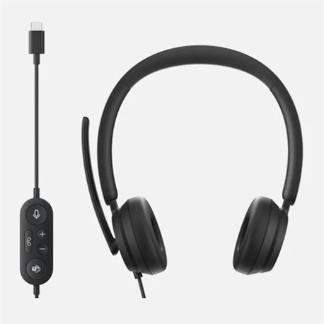 AUDIFONOS DIADEMA MICROSOFT ALAMBRICO CON MICROFONO MODERN USB 1.5 METROS USB-C NEGRO IGN-00011