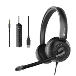 AUDIFONOS DIADEMA NEXTEP ALAMBRICO CON MICROFONO USB/3.5MM NEGRO NE-426