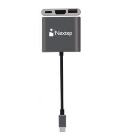 HUB NEXTEP USB-C 3 EN 1 USB 3.0/HDMI 4K GRIS NE-446E