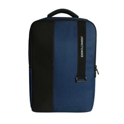 MOCHILA PERFECT CHOICE PARA LAPTOP 15.6 DE POLIURETANO CLASSY NEGRO/AZUL PC-083986