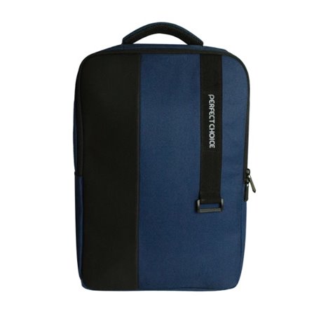 MOCHILA PERFECT CHOICE PARA LAPTOP 15.6 DE POLIURETANO CLASSY NEGRO/AZUL PC-083986