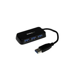 HUB STARTECH CONCENTRADOR ADAPTADOR USB 3.0 SUPER SPEED PARA LAPTOP DE 4 PUERTOS SALIDAS Negro