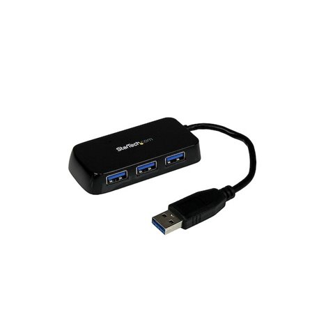 HUB STARTECH CONCENTRADOR ADAPTADOR USB 3.0 SUPER SPEED PARA LAPTOP DE 4 PUERTOS SALIDAS Negro