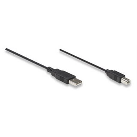 CABLE MANHATTAN PARA IMPRESORA USB A-B 1.8M NEGRO