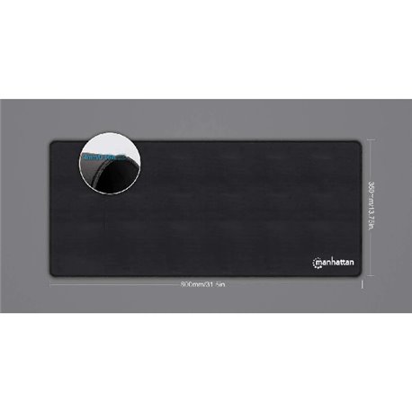 MOUSEPAD XL MANHTTAN 80CM X 35CM NEGRO GROSOR 3MM RESISTENTE AL AGUA