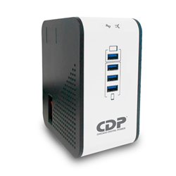 REGULADOR CDP R2CU-AVR1008 1000VA/500W 8 NEMA 5-15R (4 CON AVR) INDICADORES LED 4 PTOS CARGA USB 5V 2.1A MAX