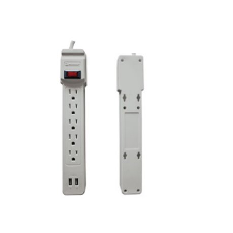 SUPRESOR DE PICOS KOBLENZ SS-550 USB 550 JOULES 5 NEMA 5-15R con 2 PTOS USB CARGA 2.1A SWITCH RESET 10 Amp