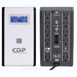 UPS INTELIGENTE CDP R-SMART1010 1000VA/500W LCD 10 NEMA 5-15R (5 PROTECCION BAT) MODEM DSL (RJ11/RJ45)