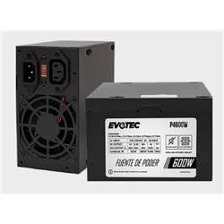 FUENTE DE PODER EVOTEC 600W VENTILADOR 8CM CONECTORES SATA2 Y 4 PINES