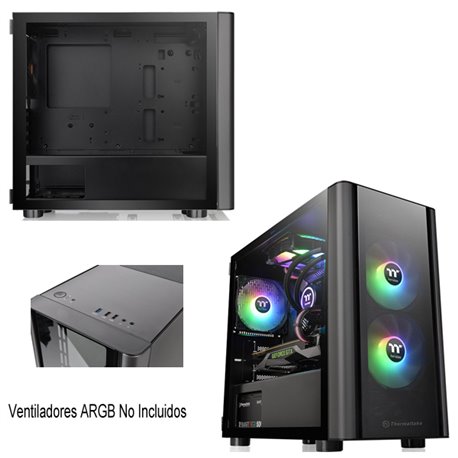 GABINETE THERMALTAKE V150 TG MICRO CHASIS BLACK MICRO ATX CA-1R1-00S1WN-00