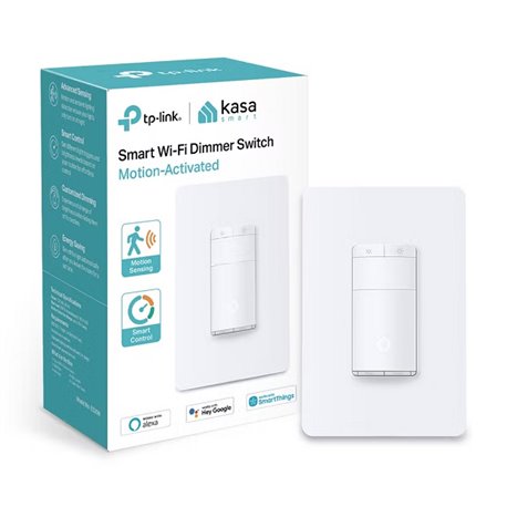 SWITCH DE LUZ INTELIGENTE PARED KASA SMART ES20M WI-FI 2.4GHz LUZ REGULABLE EN FOCOS LED SENSOR MOVIMIENTO