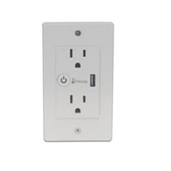 CONTACTO DOBLE INTELIGENTE NEXTEP PARA PARED + CARGADOR USB CONTROL WiFi COMPATIBLE CON ALEXA Y GOOGLE ASSISTANT BLANCO NE-264D