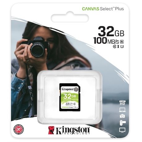 MEMORIA KINGSTON 32GB SD CANVAS SDHC SELECT PLUS 100R C10