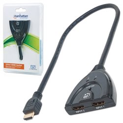 SWITCH HDMI MANHATTAN 2 PUERTOS CABLE INTEGRADO