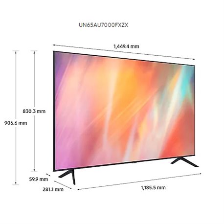 TV SAMSUNG LED 65 SMART AU7000 CRYSTAL 4K UHD AIRPLAY 2 GOOGLE ASSISTAN AMAZON ALEXA HDMI(3) USB(1) BLUETOOTH WIFI5 ETHERNET