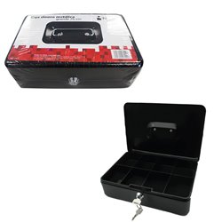 CAJA DINERO NEXTEP METALICA GRANDE 25 CM COLOR NEGRO NE-161