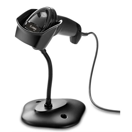 LECTOR DE CODIGO DE BARRA ZEBRA DS4608 HD IMAGER 1D/2D CON CABLE USB NEGRO BASE INCLUIDA
