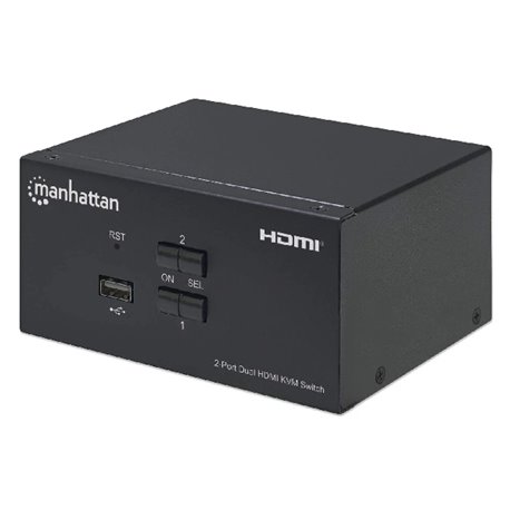 KVM MANHATTAN SWITCH DE 2 PUERTOS PARA 2 MONITORES