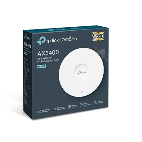 ACCESS POINT TP-LINK P/INTERIOR WI-FI 6 EAP670 AX5400 MU-MIMO 1 PTO 2.5Gbps PoE+ 802.3at Omada Mesh SDN OFDMA HE160