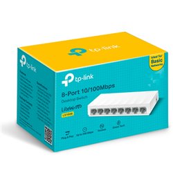 SWITCH TP-LINK LS1008 ESCRITORIO 8 PTOS. 10/100M NO ADMINISTRABLE. CARCASA PLASTICO. TECNOLOGIA GREEN ETHERNET