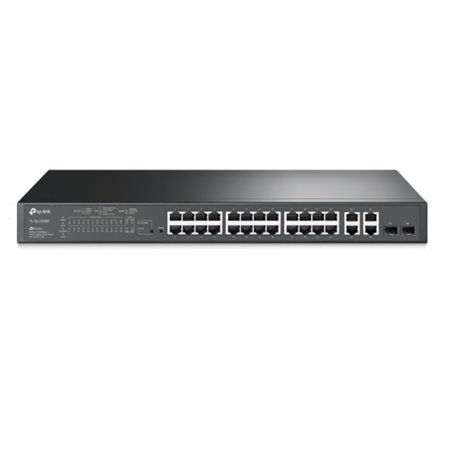 SWITCH SMART ADMINISTRABLE TP-LINK TL-SL2428P 24 PTOS 10/100 PoE 802.3at/af+ MAX 250W CON 2 PTOS RJ45 Y 2 SFP GIGABIT