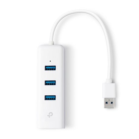 ADAPTADOR TP-LINK UE330 USB3.0 GIGABIT ETHERNET (RJ45) CON HUB DE 3 PUERTOS USB 3.0 PLUG & PLAY