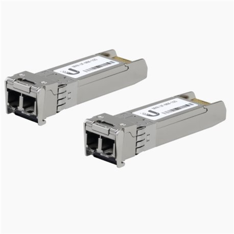 TRANSCEPTOR MINIGIBIC 2-PACK UBIQUITI NETWORKS UF-MM-10G SFP+ 10G MULTI NODO DISTANCIA HASTA 300M CONECTORES LC