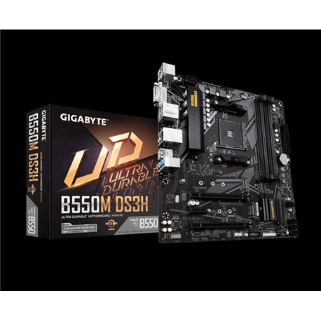 MB AM GIGABYTE B550M DS3H RYZEN 3RA GEN 4*DDR4 HASTA 128GB MATX 1HDMI 1DVI-D