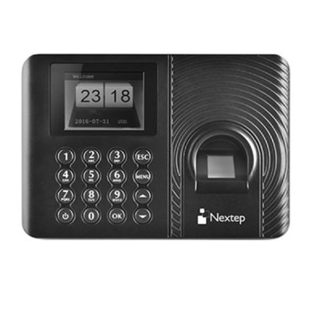 RELOJ CHECADOR NEXTEP DE HUELLA DIGITAL CON FUENTE DE PODER NEGRO NE-230