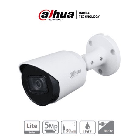 DAHUA HAC-HFW1500T-28 CAMARA BULLET 5 MEGAPIXELES LENTE DE 2.8MM- 111 GRADOS DE APERTURA METALICA IR DE 30 METROS IP67 SOPORTA