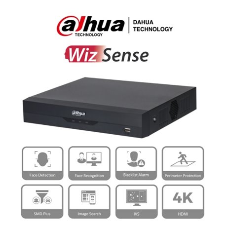 DAHUA NVR2116HS-I NVR DE 8 MEGAPIXELES 4k /16 CANALES IP/ WIZSENSE/ RENDIMIENTO DE 200MBPS/ SMART H.265/ 1CH RECONOCIMIENTO FACI