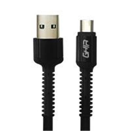 CABLE USB TIPO C GHIA NYLON 1M COLOR NEGRO