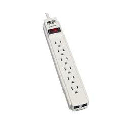SUPRESOR DE PICOS TRIPP-LITE TLP604TEL CON 6 CONT. C/PROTECION TEL.FAX,MODEM, CABLE 1.22 M ( 4 PIES), 790 JOULES, GABINETE GRIS 