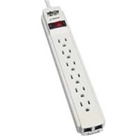 SUPRESOR DE PICOS TRIPP-LITE TLP604TEL CON 6 CONT. C/PROTECION TEL.FAX,MODEM, CABLE 1.22 M ( 4 PIES), 790 JOULES, GABINETE GRIS 