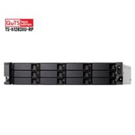 NAS QNAP TS-H1283XU-RP-E2236-128G /FUENTE REDUNDANTE/ 12 BAHIAS SATA HDD 3,5/RACK 2U/ SEIS NUCLEOS  3.4 GHZ/128GB DDR4 UDIMM/4 P