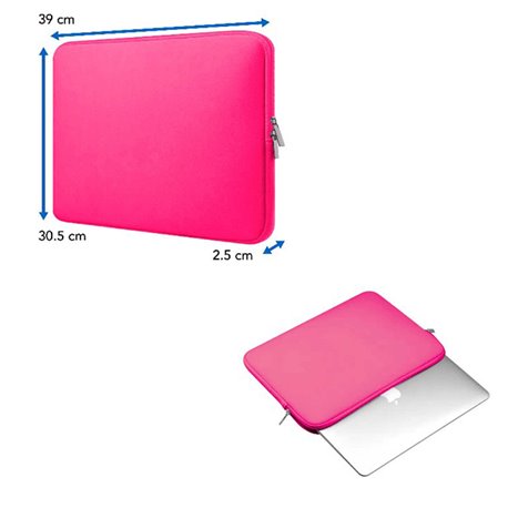 FUNDA BROBOTIX DE NEOPRENO PARA LAPTOP 15.6 BASICA ROSA