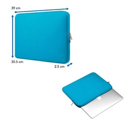 FUNDA BROBOTIX DE NEOPRENO PARA LAPTOP 15.6 BASICA AZUL CELESTE