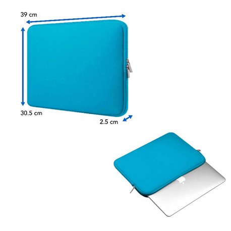 FUNDA BROBOTIX DE NEOPRENO PARA LAPTOP 15.6 BASICA AZUL CELESTE