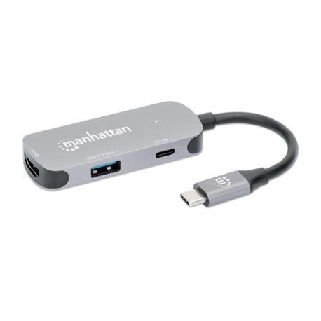 DOCKING MANHATTAN USB C 3 PUERTOS HDMI USB C PD/USB A CONVERTIDOR MULTI PUERTO