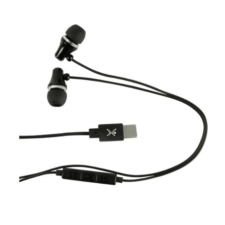 AUDIFONOS PERFECT CHOICE INTRAURICULARES ALAMBRICOS CON MICROFONO GLISSANDO 1.2 METROS USB-C NEGRO