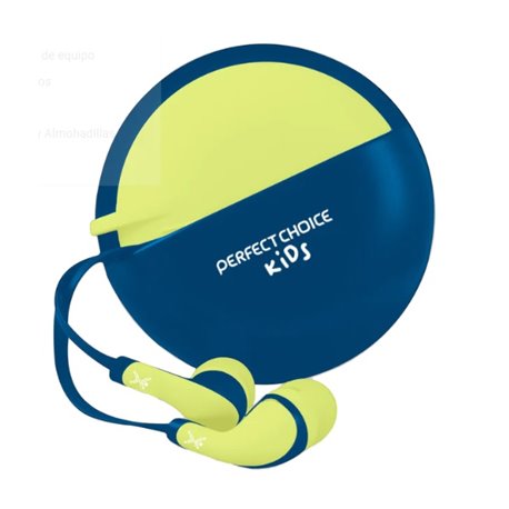 AUDIFONOS PERFECT CHOICE INTRAURICULARES ALAMBRICOS BUBBLE GUM 1.2 METROS 3.5MM AMARILLO/AZUL