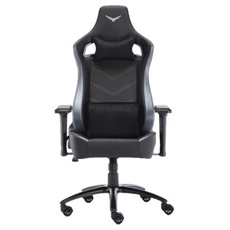SILLA GAMER NACEB NA-0939N RAVEN NEGRA/GRIS 100% VINIPIEL ALTURA Y RESPALDO AJUSTABLE