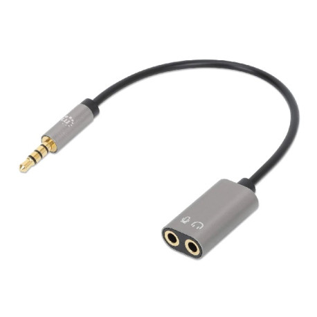 ADAPTADOR MANHATTAN DE AUDIO 3.5MM 1 HEMBRA A 2 MACHO 20CM