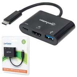 CONVERTIDOR MANHATTAN VIDEO USB-C A HDMI-H +USB3 + USBC