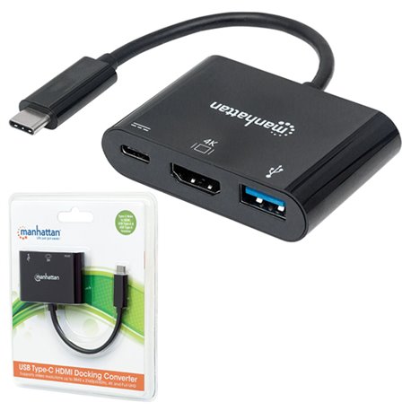 CONVERTIDOR MANHATTAN VIDEO USB-C A HDMI-H +USB3 + USBC