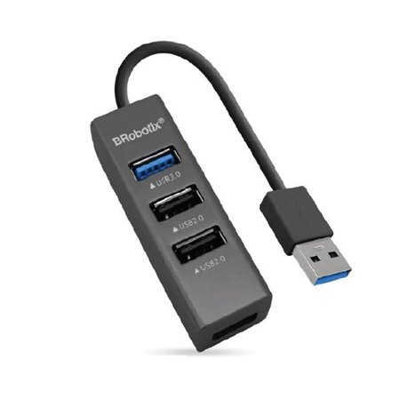 HUB BROBOTIX USB V3.0 4 PUERTOS NEGRO