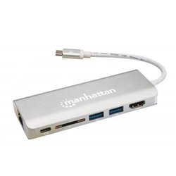 CONVERTIDOR MANHATTAN VIDEO USB-C A HDMI/RJ45/USB/US