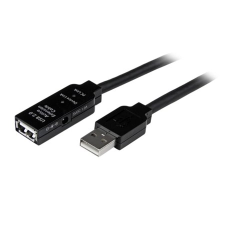 CABLE STARTECH EXTENSOR DE 10M NEGRO EXTENSION ALARGADOR USB 2.0 ACTIVO AMPLIFICADO MACHO A HEMBRA USB A