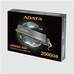 SSD M.2 2280 NVME/PCIE 2TB ADATA LEGEND 800 GEN 4 DISIPADRO SILVER ALEG-800-2000GCS