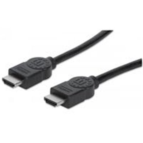 CABLE MANHATTAN HDMI 1.4 M-M DE ALTA VELOCIDAD BLINDADO NEGRO 2 MTS CON CANAL ETHERNET